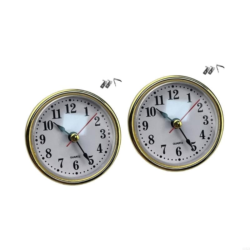 Orologio da Incasso Mini 62KD Rotondo 65mm Quadrante Bianco con Bordatura Oro o Argento Facile da Leggere Numeri Arabi/Opzionali