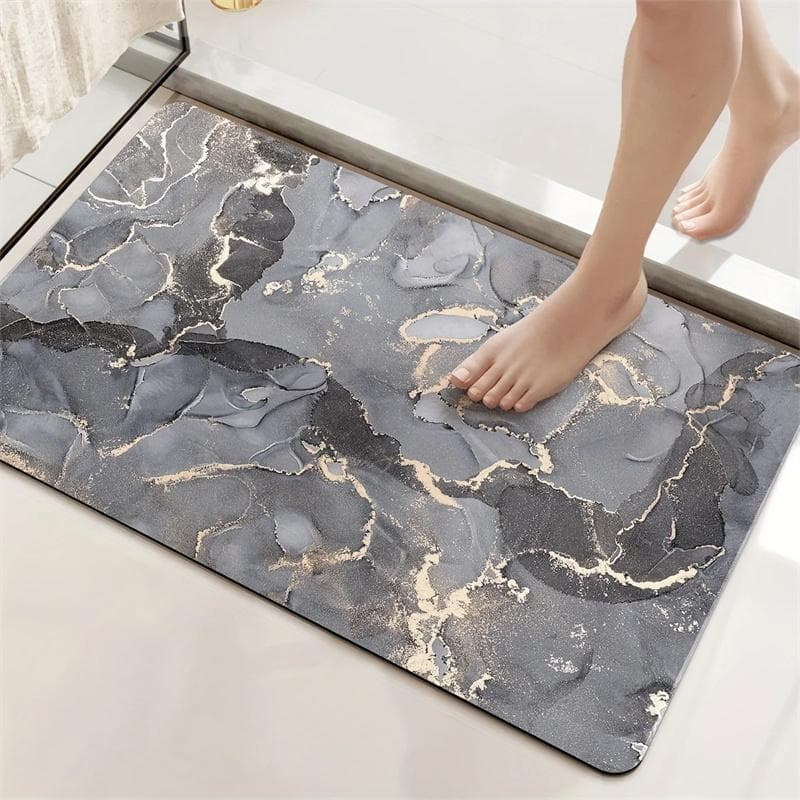 Tappetino da bagno antiscivolo con lussuoso motivo marmorizzato, assorbente, tappetino da pavimento per WC, tappetini per porta d'ingresso per camera