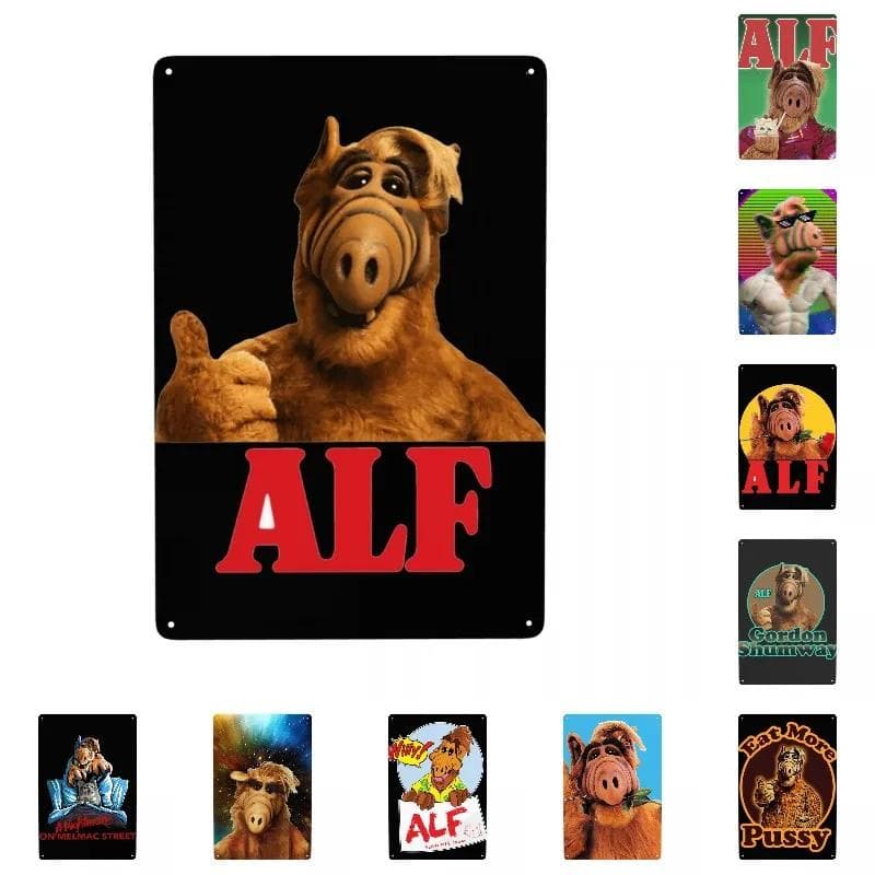 Forma di Vita Aliena ALF Meme Segno Metallico Retro Sci Fi TV Latta Segni Decorativi Targhe Pub Caffè Cortile Man Cave Bar Decorazione Murale