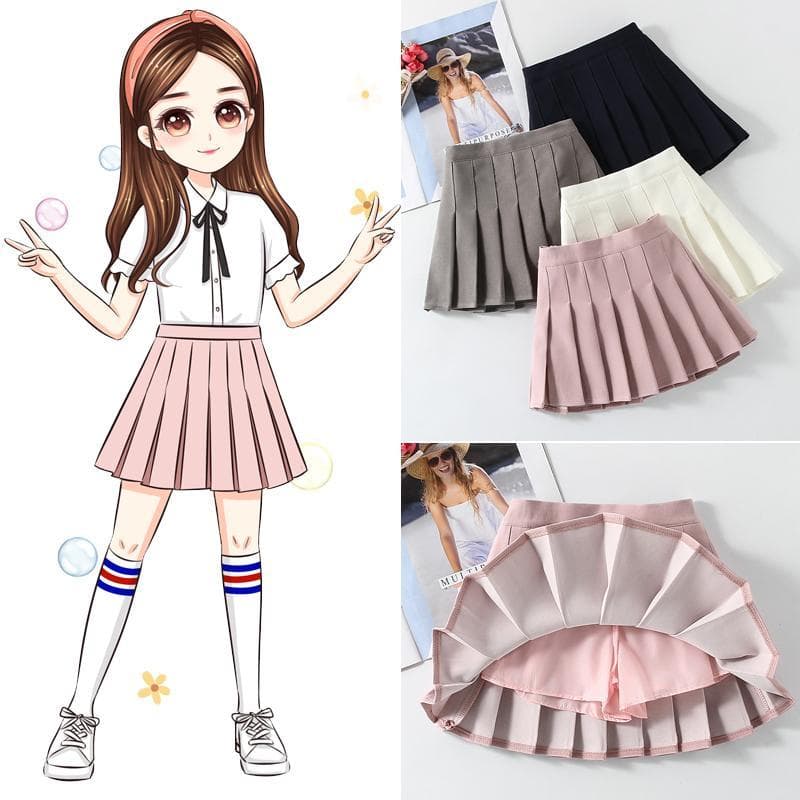 Bambino Del Bambino Del Bambino Abbigliamento Per Bambini Scuola Plaid Ragazze Gonna Che Basa La Principessa Gonne A Pieghe Bambini Gonna Corta Estate