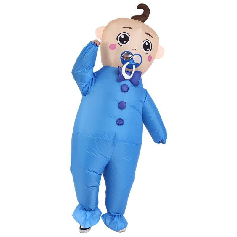 Simpatico pagliaccetto gigante gonfiabile per bambini, adulto 150-190cm blu