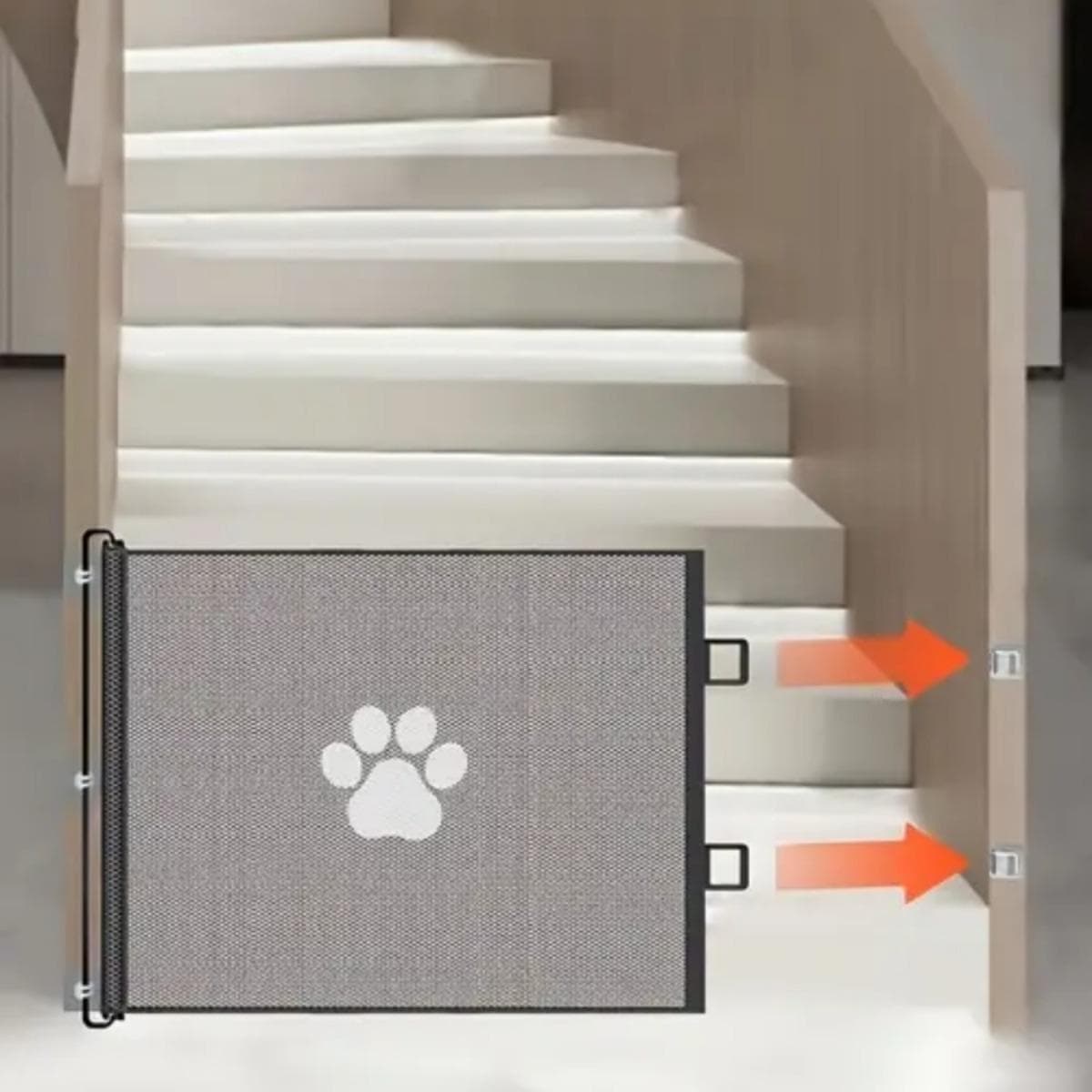 Recinzione per animali domestici retrattile automatica, Recinzione per cani e gatti, Rete isolante per scale interne e corridoi, Rete di sicurezza sen