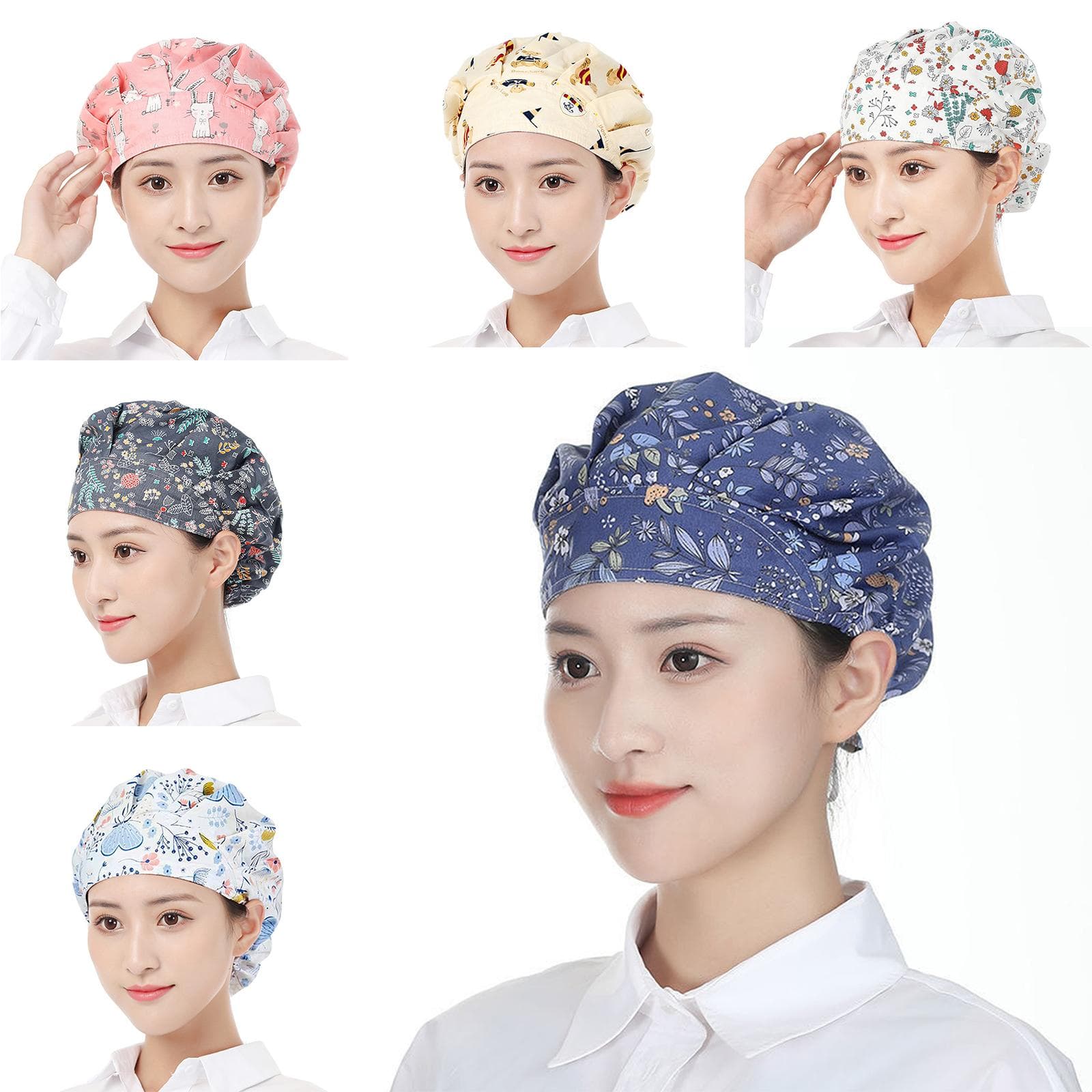 Cuffia da Chef con Fantasia Floreale Previene la Caduta dei Capelli nel Cibo Unisex Cuochi Rimangono Puliti Cappello da Chef Assicura che i Capelli Ri