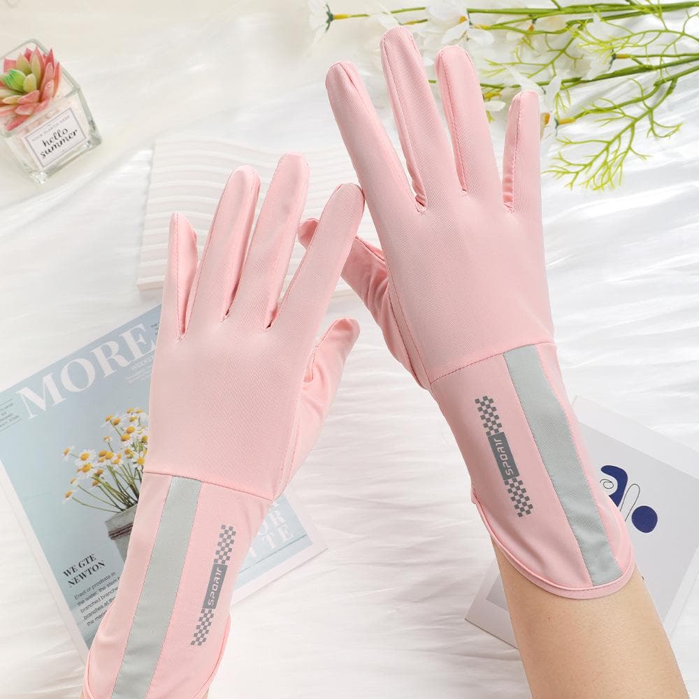 Guanti Protezione Solare Anti UV Sottili Estivi Antiscivolo Traspiranti Parasole per Guidare e Andare in Moto Guanti in Seta Ghiacciata Touch Screen p