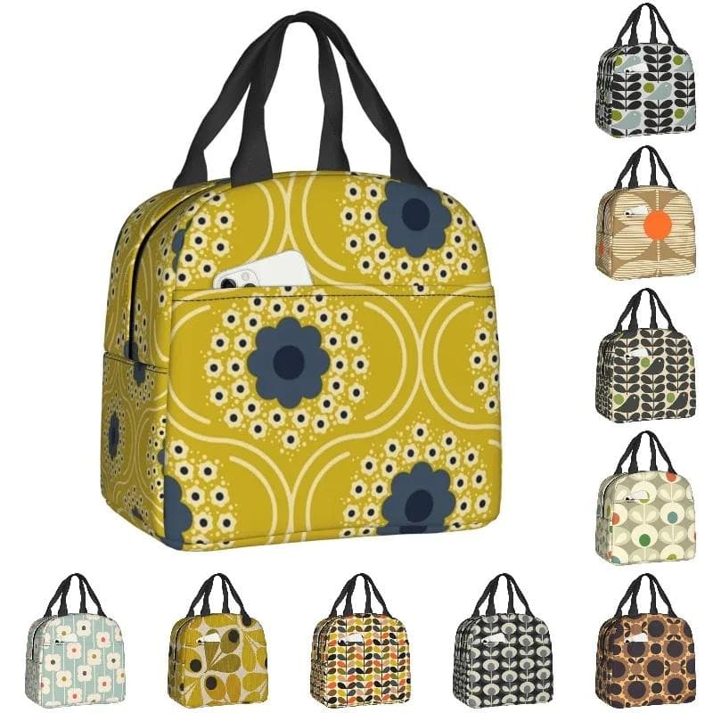 Borsa Termica Porta Pranzo Orla Kiely Bubble Flowers per Donna Antiperdita Scandinava Termica Raffreddatore Tote Pranzo Spiaggia Campeggio Viaggio ver