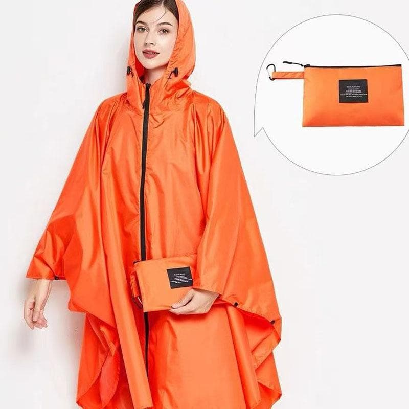 Poncho da Pioggia Colorato Taglia Forte per Donna Impermeabile Leggero Pieghevole con Cappuccio Antivento