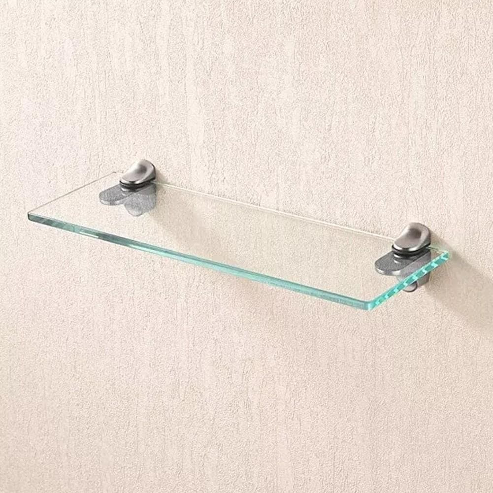 Elegante Supporto per Mensola in Vetro da Parete Staffa Regolabile in Cromo Lucidato argento