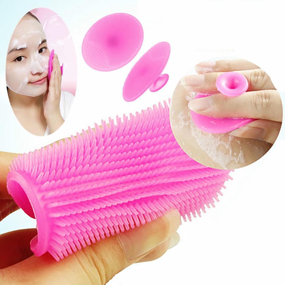 Strumento per la pulizia del viso esfoliante dei punti neri in silicone Beauty Wash Face Pad colore rosso rosa