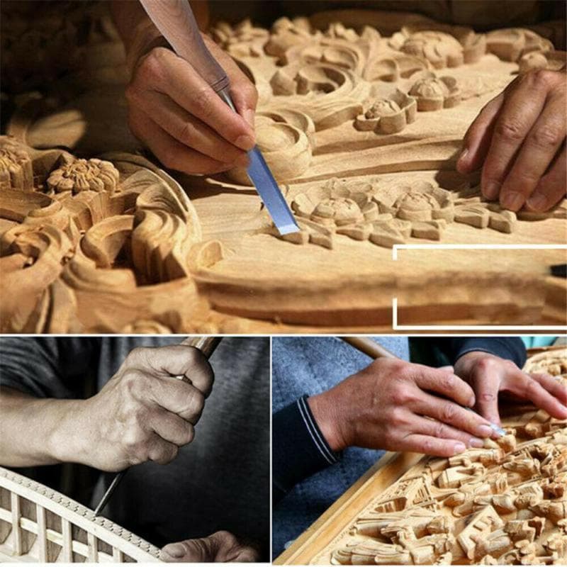 12 pezzi/set manuale intaglio del legno scalpello a mano set di utensili falegnami lavorazione del legno scalpello intaglio fai da te argento