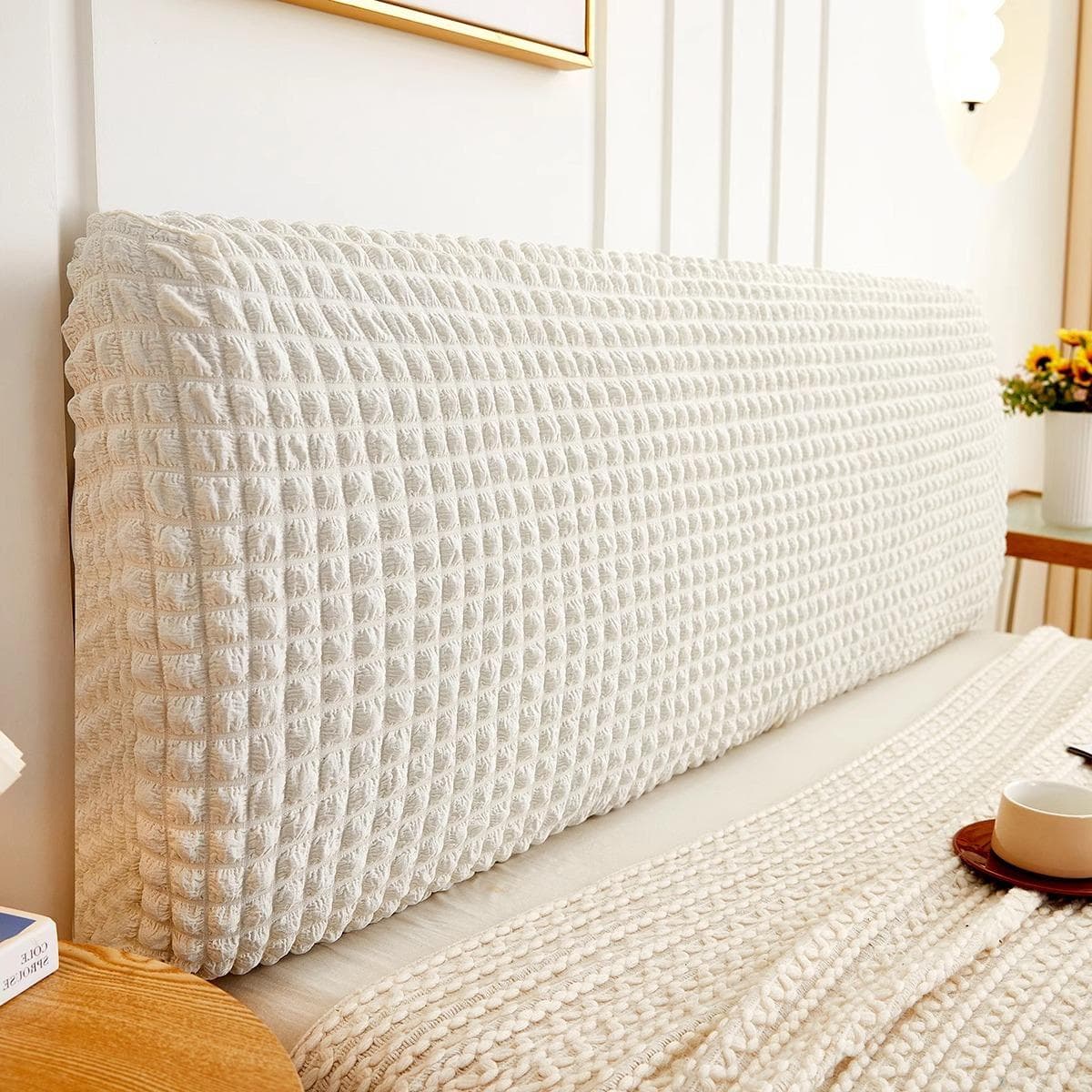 Copri testiera letto elastico, copri testiera letto rimovibile, protezione per testiera letto, decorazione camera da letto, cachi, matrimoniale