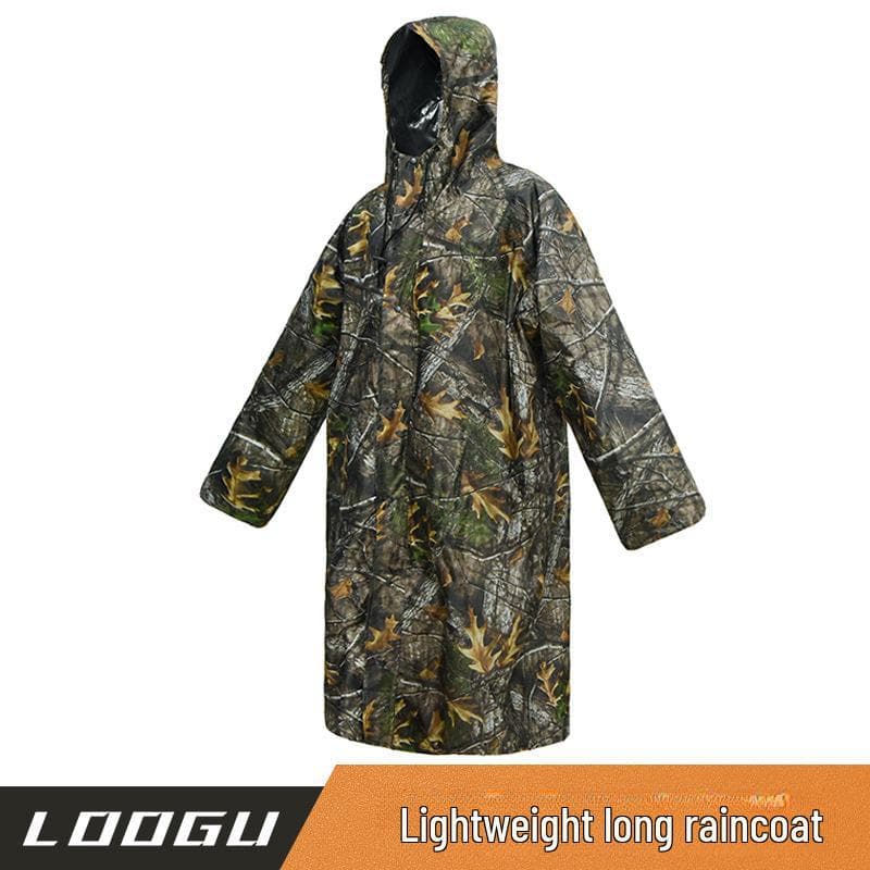 Impermeabile da Trekking Mimetico da Adulto - Lungo, Leggero, Monopezzo con Striscia Riflettente cm