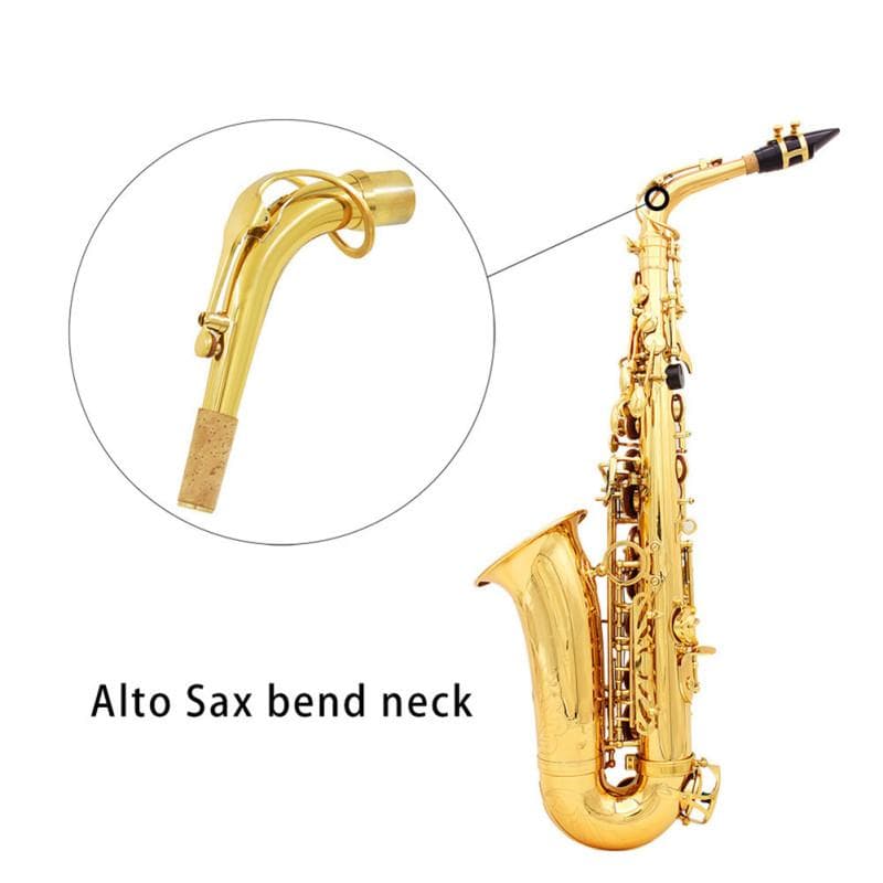 Collo piegato a gomito per sassofono contralto in ottone color oro per accessori per sassofono oro