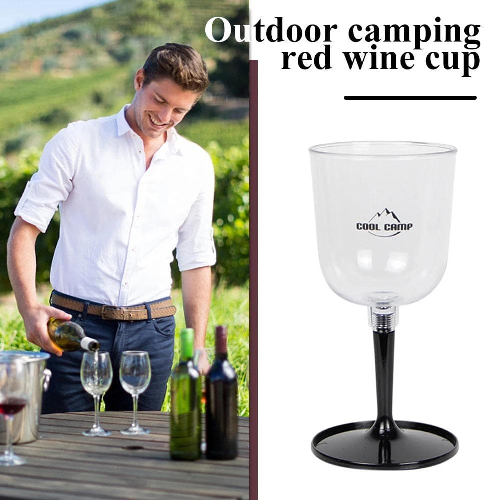 Calice da vino pieghevole in resina, portatile, staccabile, in plastica, leggero, resistente alle cadute, riutilizzabile per campeggio all'aperto. ner