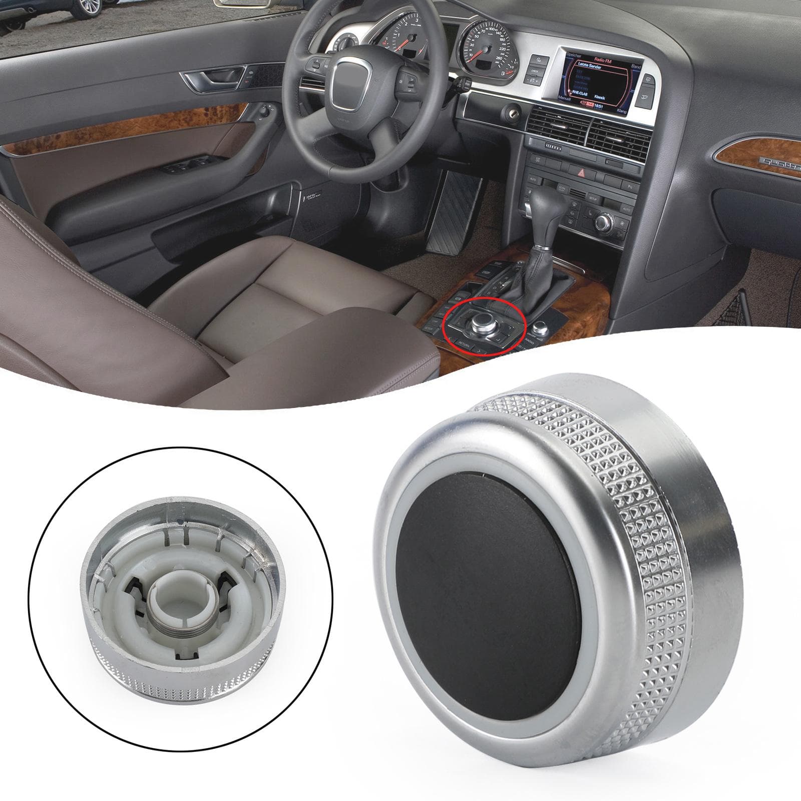 Copertura Pomello Interruttore Pulsante Menu MMI Multimedia Per A6 C6 A8 D3 Q7 4F0919069