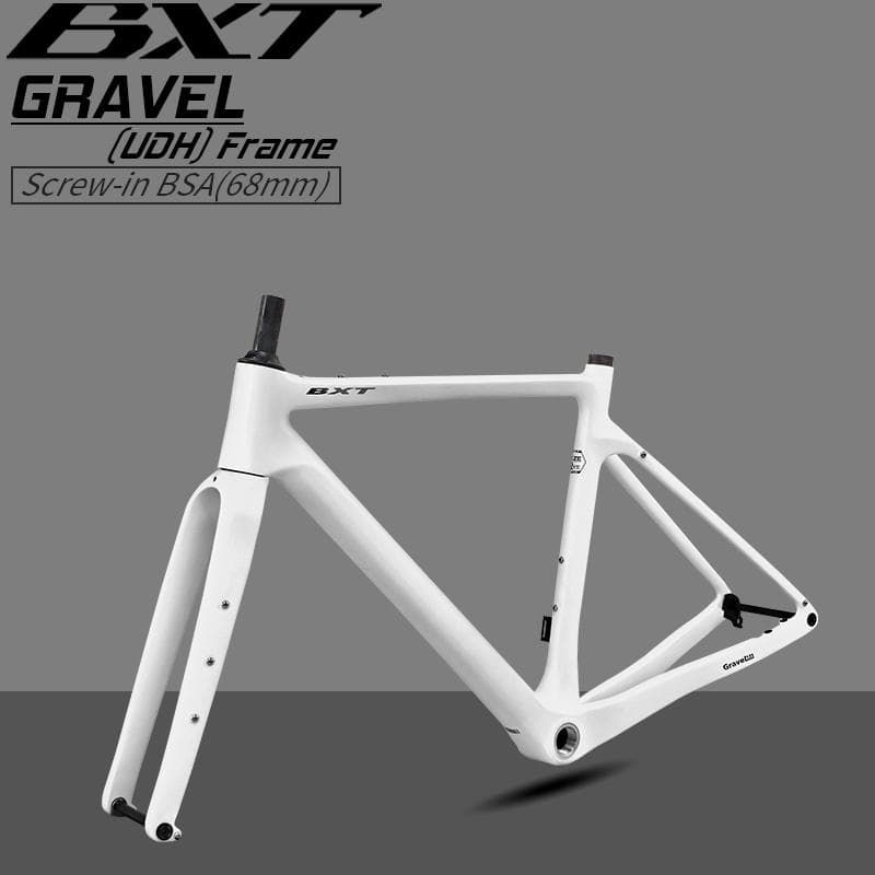 BXT-135 Telaio Bici Gravel Carbonio 700C/27.5er Freno a Disco Set Telaio Bici Gravel in Carbonio rosa
