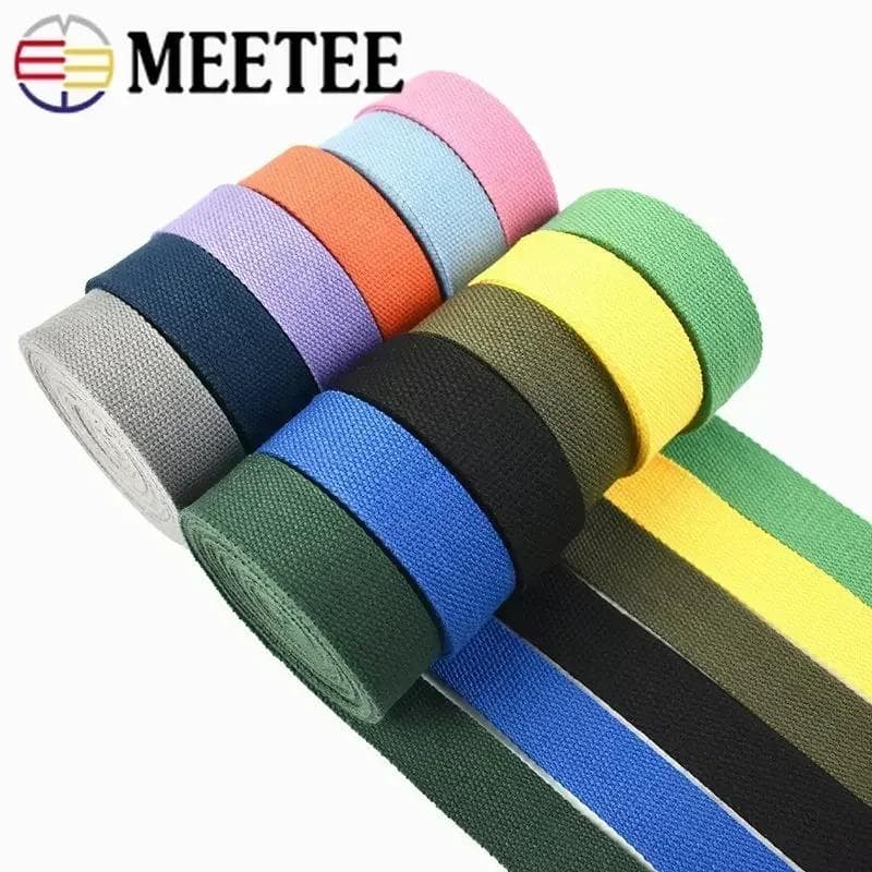 20-50mm Meetee 4M Fettucce in Poliestere e Cotone Nastri Tela per Zaino Abbigliamento Cintura di Sicurezza Nastri da Cucito Accessori