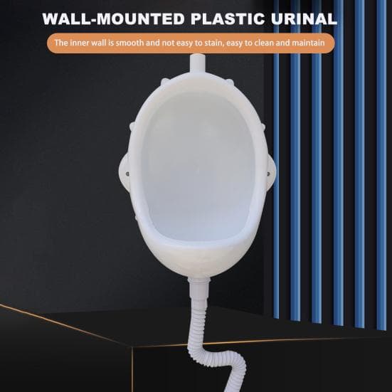 Orinatoio da Uomo a Parete con Tubo Antischizzo Facile Installazione Riutilizzabile Temporaneo Cantiere Senza Acqua