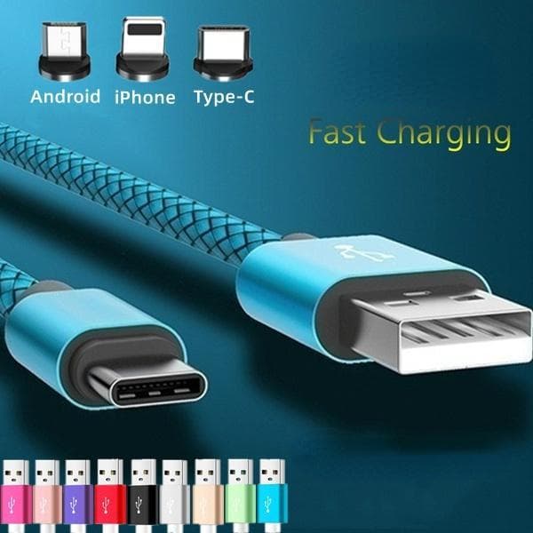 Cavo di ricarica rapida Cavo di ricarica USB per iPhone/Android/Type-C per iPhone Samsung Huawei RedMi violetto