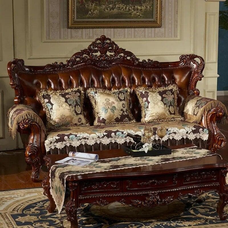 Copridivano Jacquard Vintage Europeo Copridivano per Soggiorno Antiscivolo Protezione Copripoltrona Asciugamano per Bracciolo Copridivano Sezionale