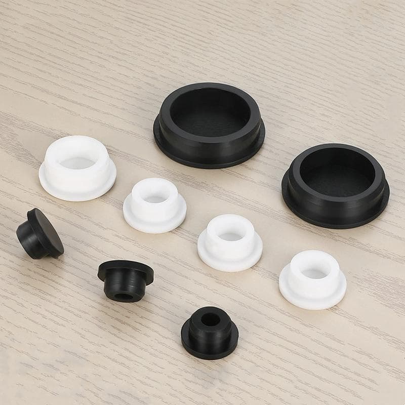 Tappi Tondi in Gomma Siliconica Neri/Bianchi Tappo Tipo T Tappo Cieco Tappo di Chiusura Sigillo Foro Diametro 6.8mm-161.5mm nero