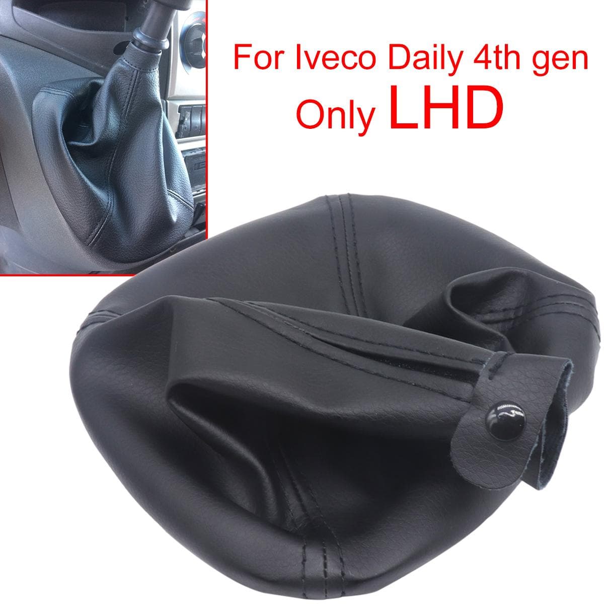 Ghette per Cambio Manuale Guida a Sinistra per Iveco Daily IV 2006 2008 2011 Copri Leva del Cambio in Pelle PU con Telaio in Plastica