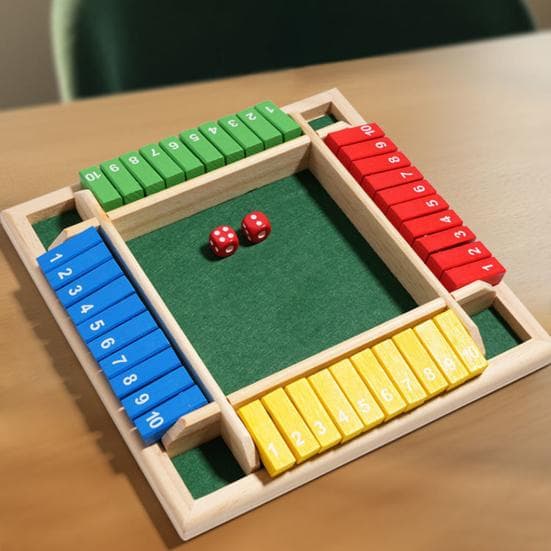 Gioco da tavolo Shut The Box con 45326 dadi a quattro facce per bambini, adulti, famiglie, educativo verde