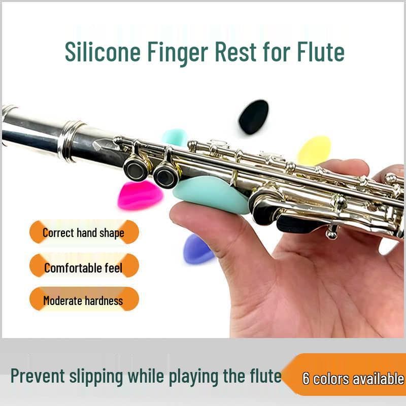 Supporto per pollice e correttore di posizione della mano per flauto in silicone - Cuscinetto antiscivolo per flautisti principianti colore rosso rosa