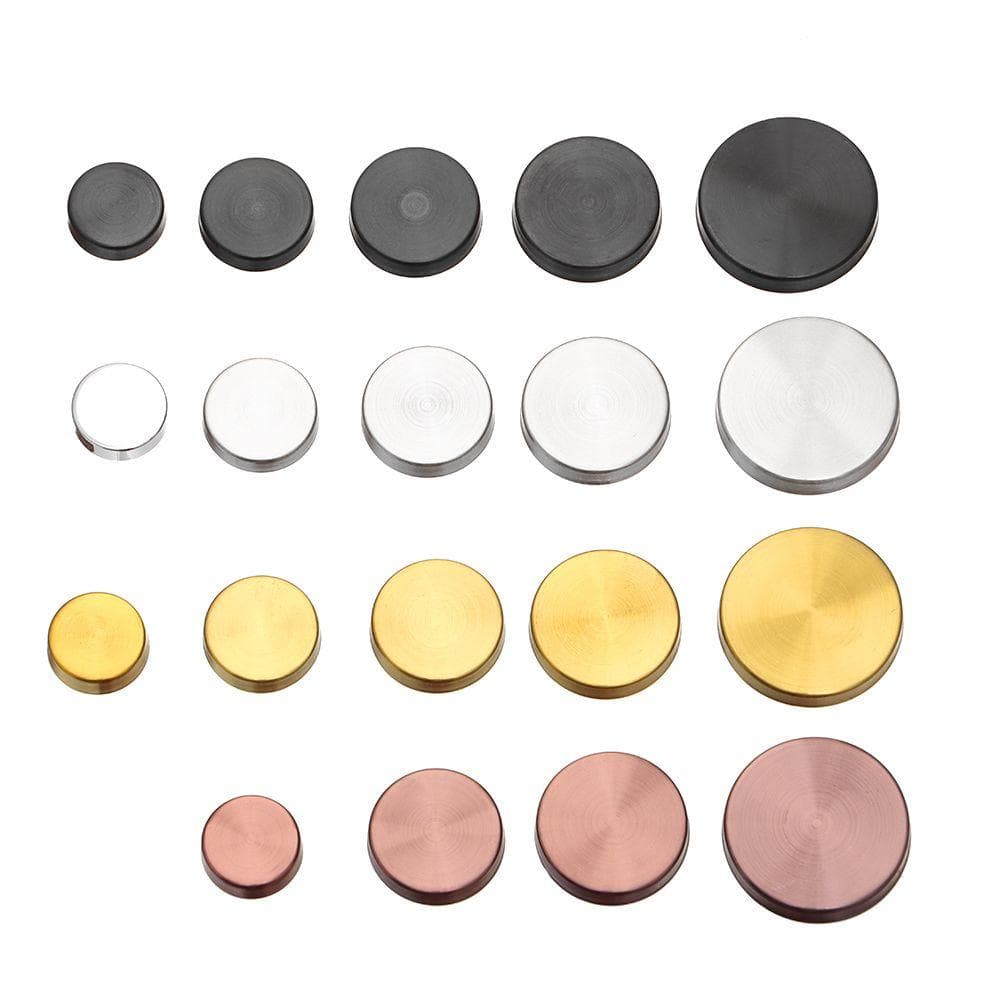 4 Set Fissaggi Specchio Viti Tappo Decorativo Chiodo Viti per Vetro Pubblicitario Copertura in Acciaio Inossidabile Ferramenta per Mobili oro