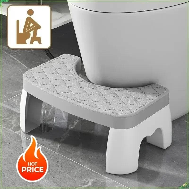 Sgabello per WC a Sgualcisci Impermeabile Sgabello per Piedi WC Sgabello per Accovacciarsi per Donna Incinta Bambini Adulti Anziani bianco