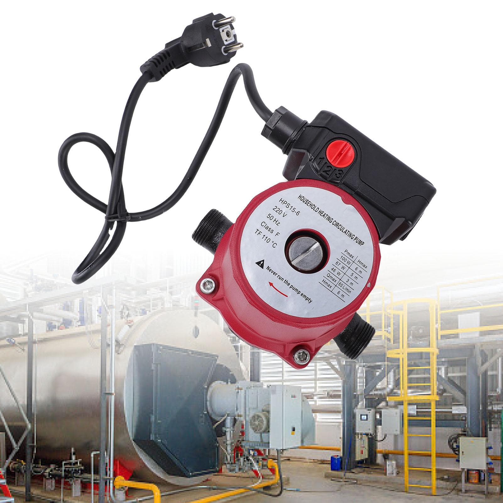 Pompa di Ricircolo Acqua Calda 65LCelsiusmin 46W 67W 100W 3 Velocità Pompa di Circolazione Schermata per Sistema di Riscaldamento Tubo NPT 1 Pollice