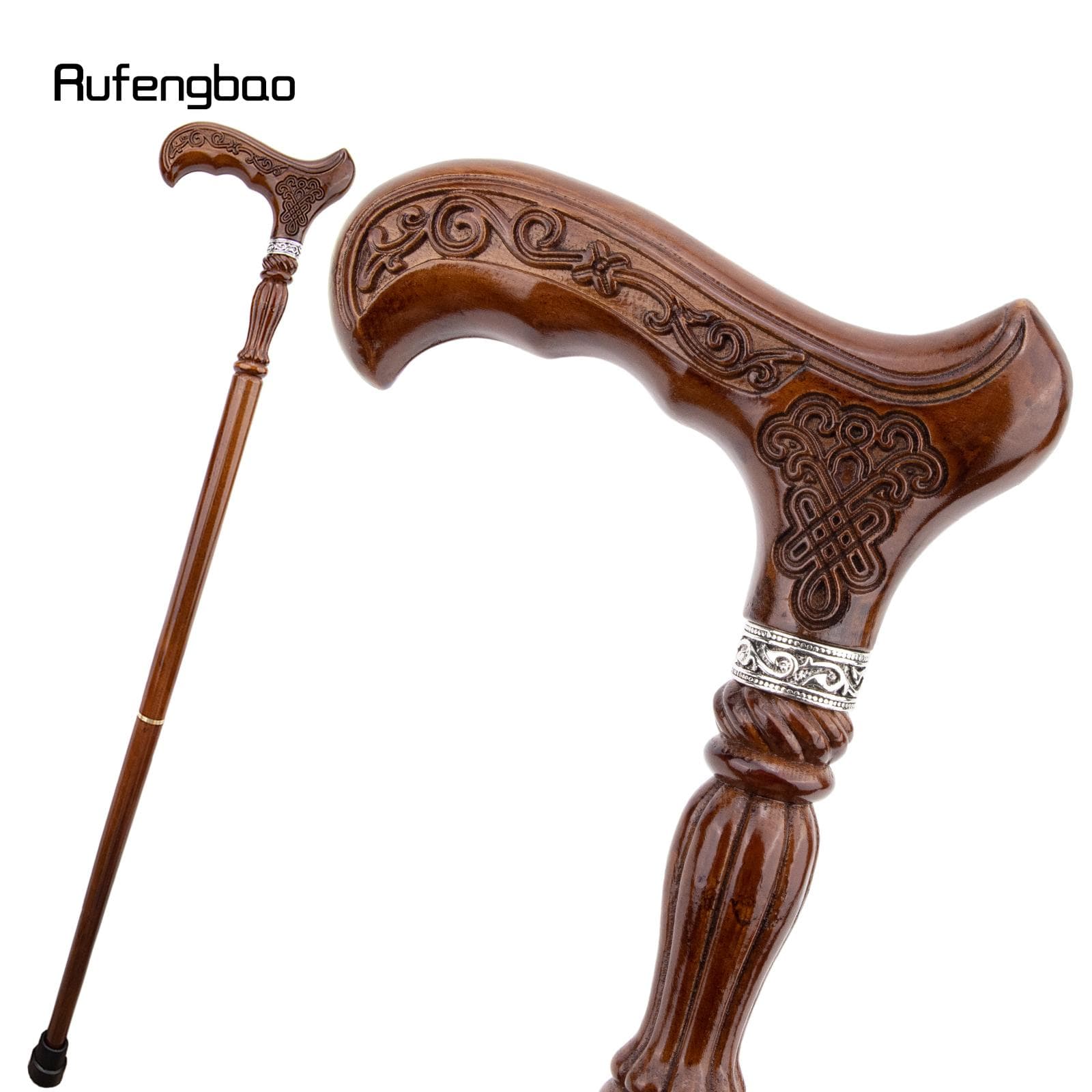 Nodo Cinese Bastone di Moda in Legno Marrone Decorativo Vampiro Cospaly Festa Legno Bastone da Passeggio Halloween Mazza Scettro Pastorale 93cm