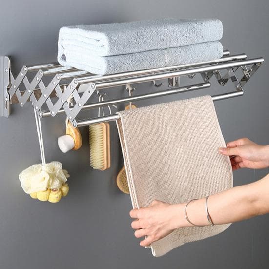 Stendibiancheria da parete Antiruggine Resistente alla corrosione Espandibile Retrattile Facile da installare Bagno Lavanderia
