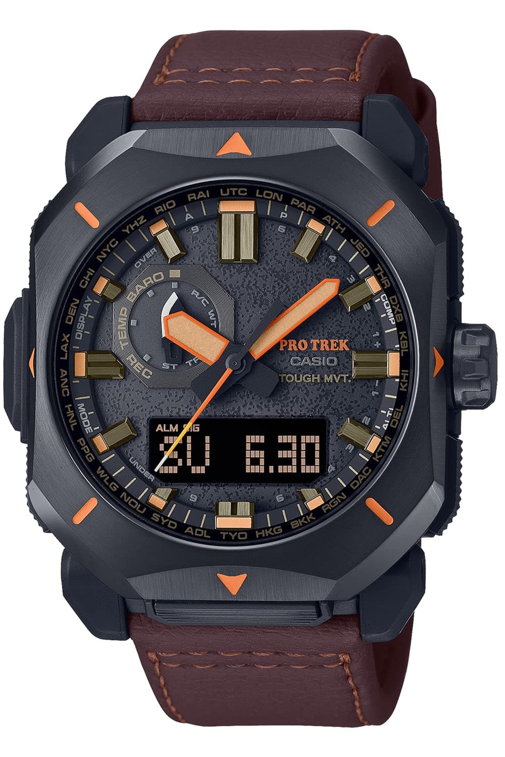 Orologio Solare Casio Pro Trek Climber Line con Plastica Marrone Biomassa Radiocontrollata, PRW-6900YL-5JF, da Uomo,