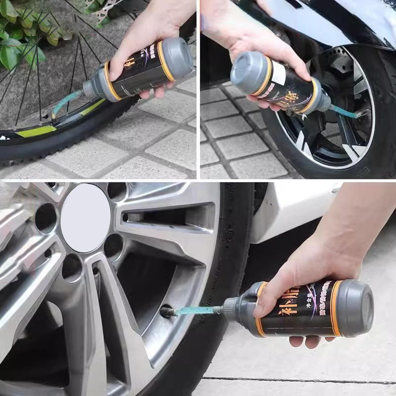 Sigillante Rapido per Gomme Forate 380ml Lunga Durata Portatile Fluido Sigillante per Riparazione Pneumatici Bici per Forniture Bicicletta Auto ATV Tr