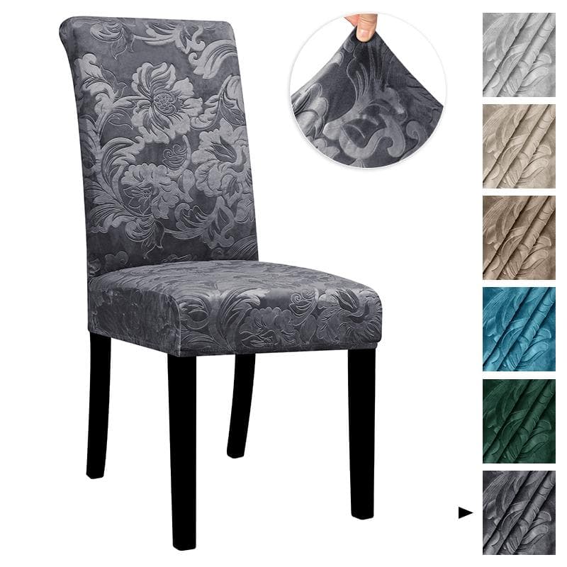 Coprisedie elastiche in velluto Coprisedie elasticizzate jacquard rimovibili anti-sporco per sala da pranzo Cucina Hotel 1/2/4/6 pezzi
