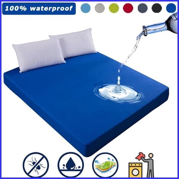 Lenzuolo con angoli solido impermeabile multi-formato al 99,99% Coprimaterasso regolabile nordico Quattro angoli con fascia elastica Antiacaro e lavab