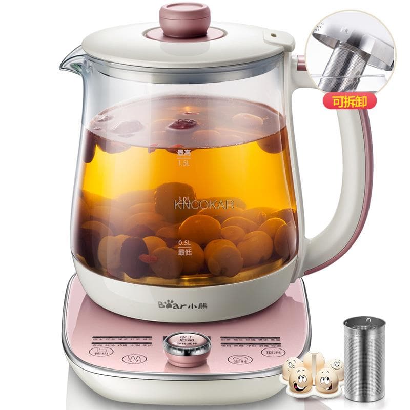 Pentola multifunzione automatica per la salute bollitore elettrico bollitore per tè bollitore in vetro elettrodomestici per la casa colore oro rosa