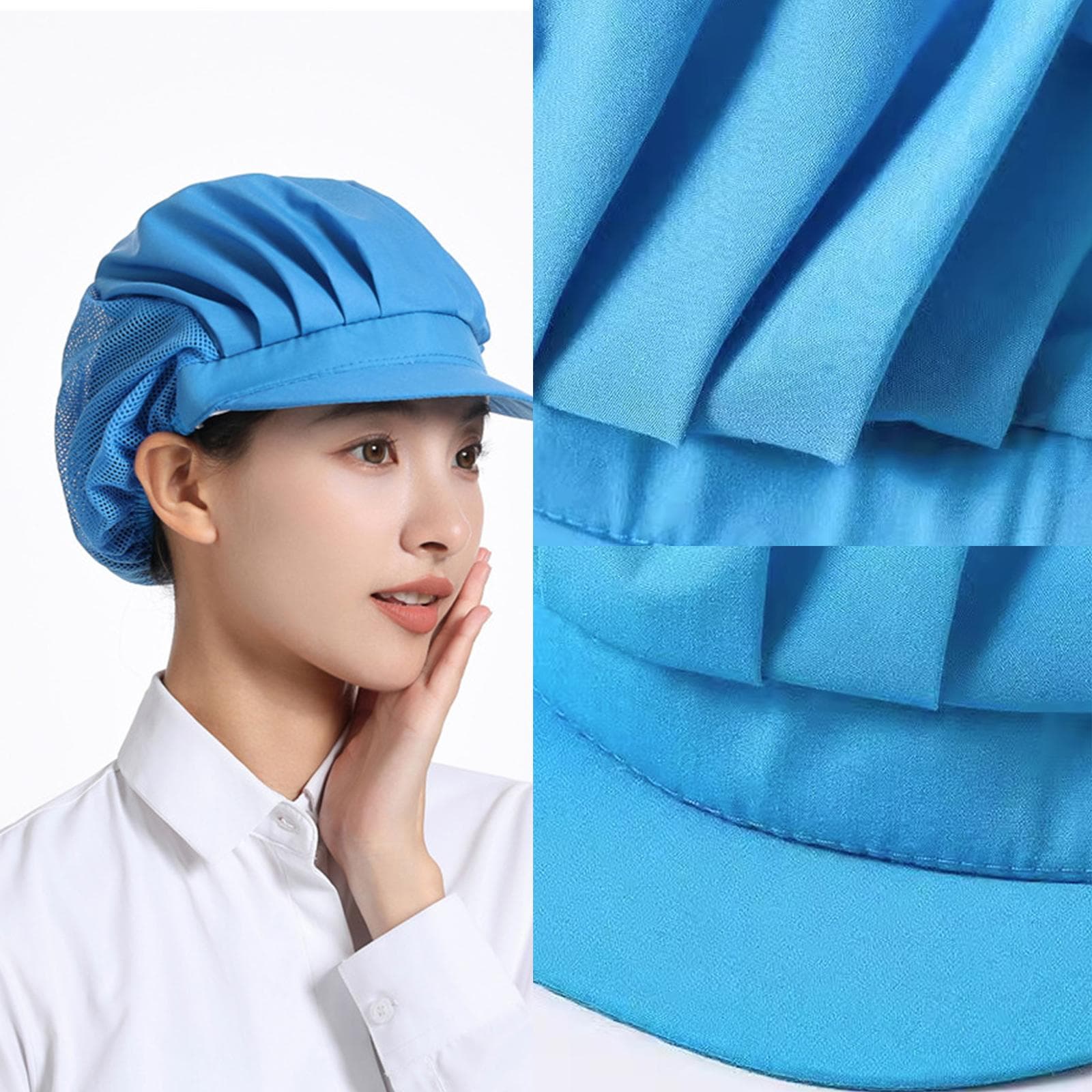 Cappello da Chef con Design a Rete Traspirante per Rete per Capelli da Lavoro per Ristoranti Servizio di Catering Cappello Regolabile per Uso in Cucin