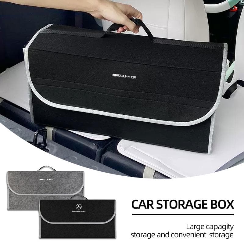Borsa portaoggetti in feltro morbido per auto Organizer Auto Pieghevole Bagagliaio Accessori Auto Per Mercedes Benz AMG GT A C E GLA GLC GLE CLA W203