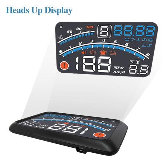 Sistema di allarme di velocità eccessiva HUD Head Up Display GPS per auto universale OBD2 da 5,5 pollici