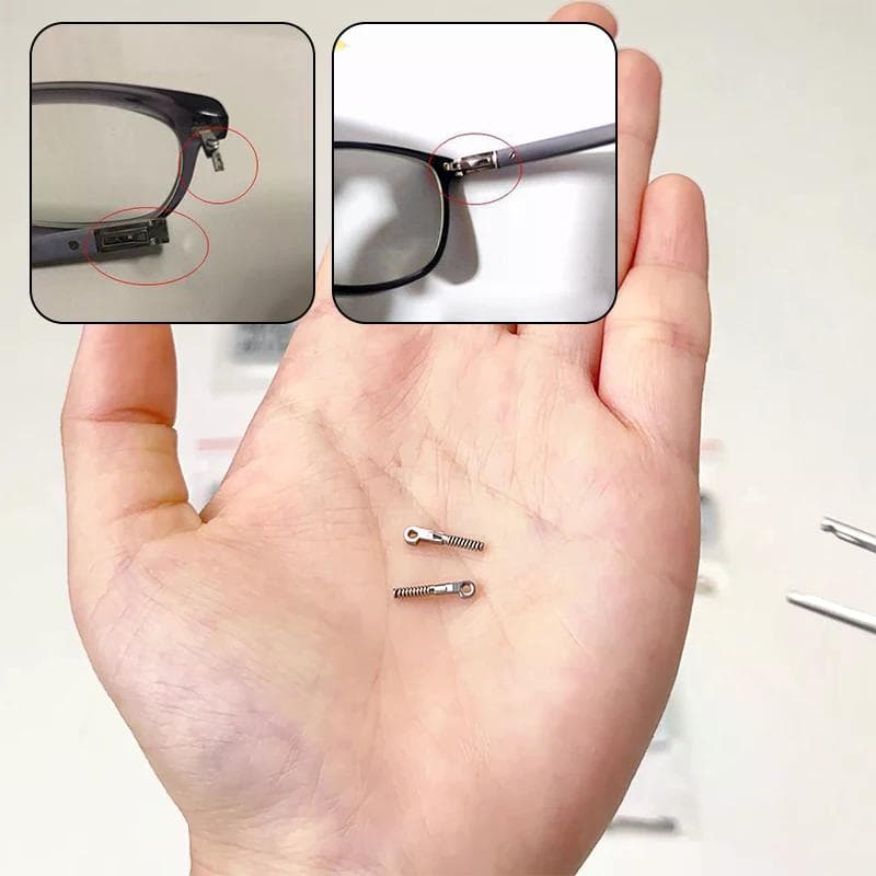 2 Pezzi Inserti a Molla per Occhiali Riparazione Occhiali Aste Flessibili Montatura Ottica Pezzo di Ricambio Rotto Accessorio Acciaio Inossidabile