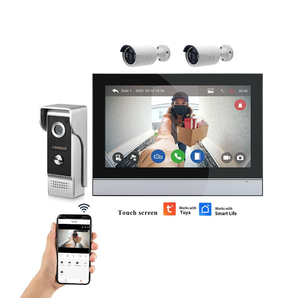 7/10 Pollici Tuya Smart Video Telefono Citofonico per Ingresso Porta Sistema Intercom 1080P Wireless Wifi Videocamera Campanello Esterno per Casa Appa