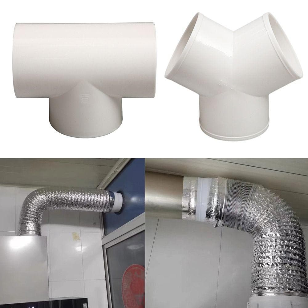 Giunto Tubo Ventilazione Rapida PVC Forma T/Y Raccordo Condotto Ventilazione Aspiratore Aria