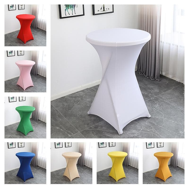 Copritavolo rotondo elasticizzato in altezza, Copritavolo da cocktail, Tovaglia in spandex, Tavolo da bar, Hotel, Festa, Matrimonio, Decorazione tavol