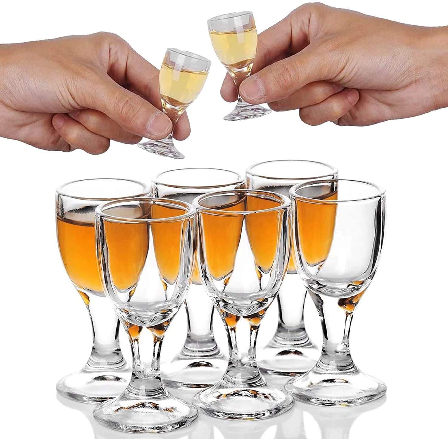 Set 6 Pezzi Mini Bicchieri da Vino 10/15/25ml Bicchierini Trasparente Bicchieri da Tavola Calice Alto Bicchieri per Liquori Alcolici Bicchieri da Beva