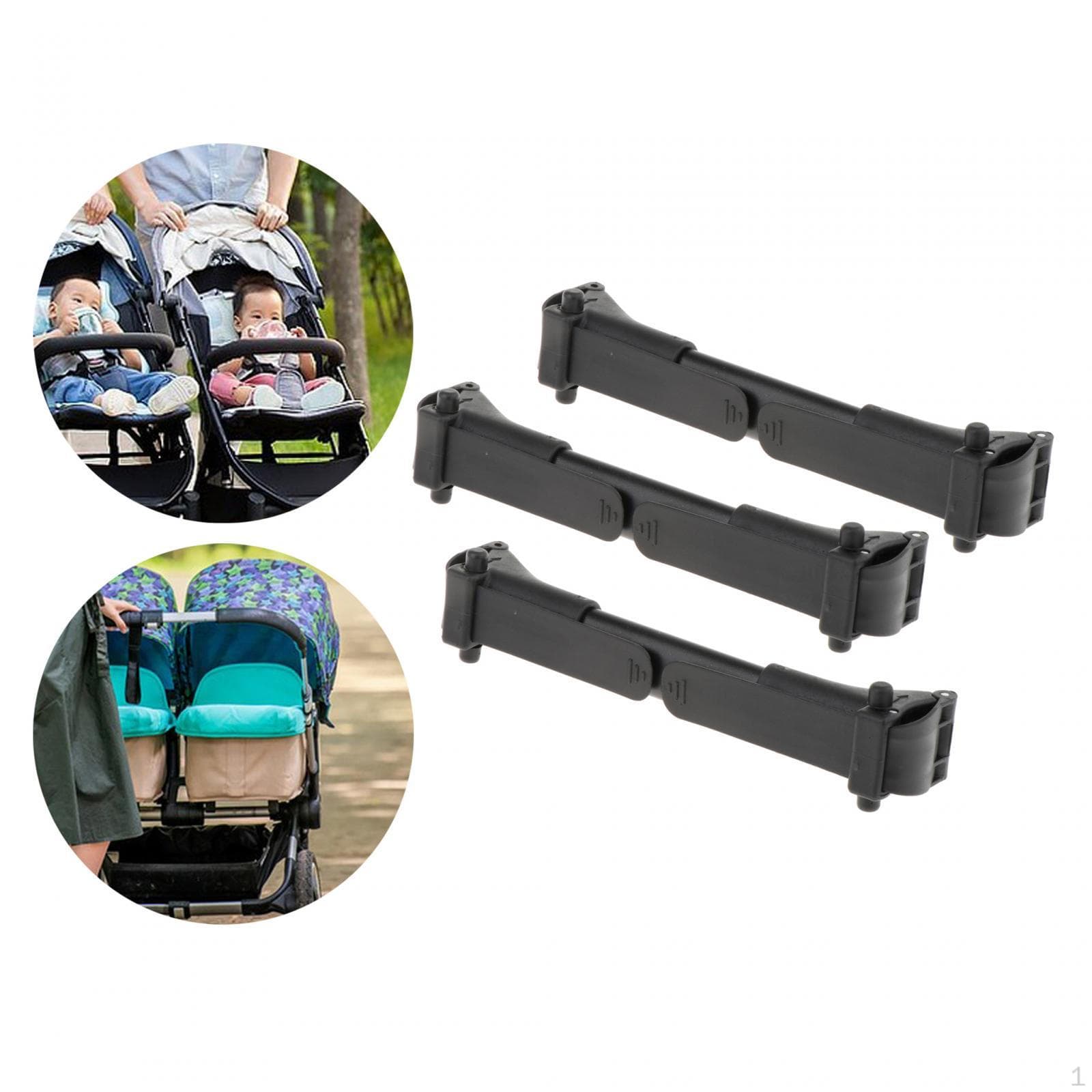 Connettore per passeggino 2 in 1, 3 pezzi, doppia sicurezza durevole,
