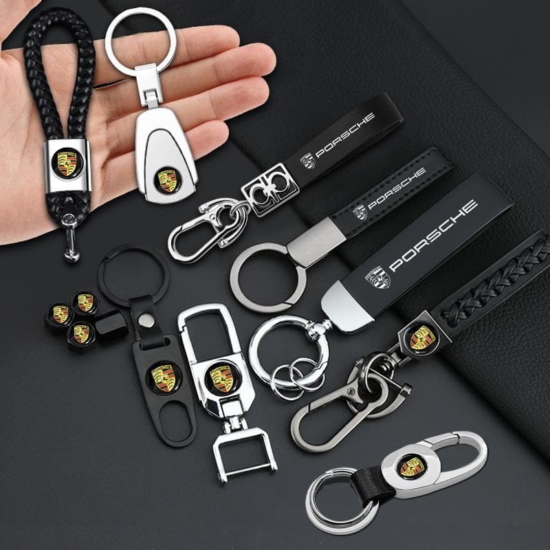 1Pz Portachiavi in Pelle Portachiavi Auto Ciondolo Accessori Decorativi Per Porsche Cayenne Panamera Macan Boxster 911 Carrera-GT 928 944 968