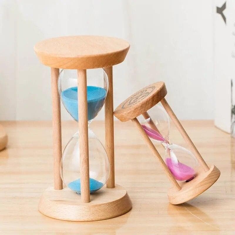 Clessidra in legno da 3 minuti Mini decorazione da tavolo Orologio con sabbia Timer creativi Clessidra Clessidra da cucina per regalo per bambini blu