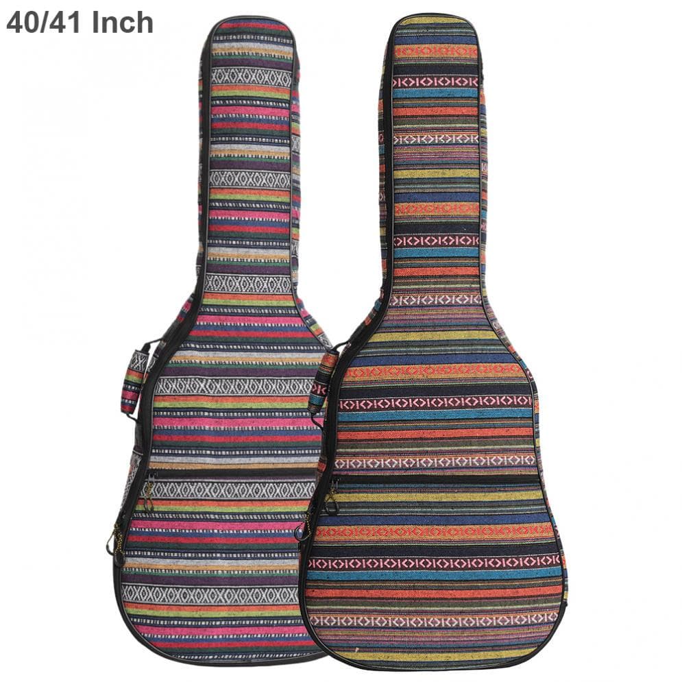 Custodia per chitarra acustica lavorata a maglia stile folk da 40/41 pollici Borsa imbottita con doppia cinghia Ispessimento in morbido cotone arancio