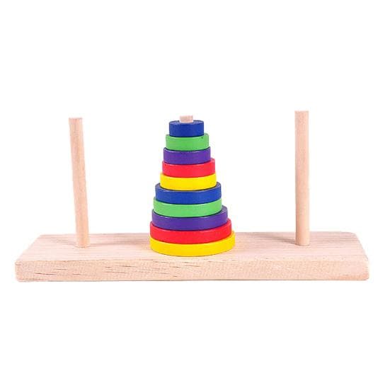 Torre di legno di Hanoi, dieci piani, giochi di puzzle per lo sviluppo, giocattoli per bambini e adulti